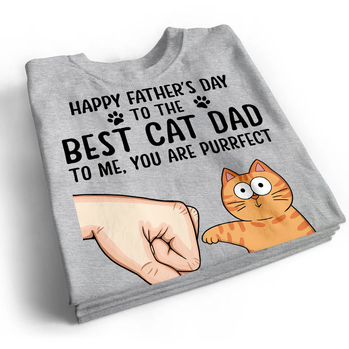 Happy Father‘s Day To The Best Cat Dad Personalized Shirt, Father's Day Gift For Cat Dad, Husband, Boyfriend - Image 2