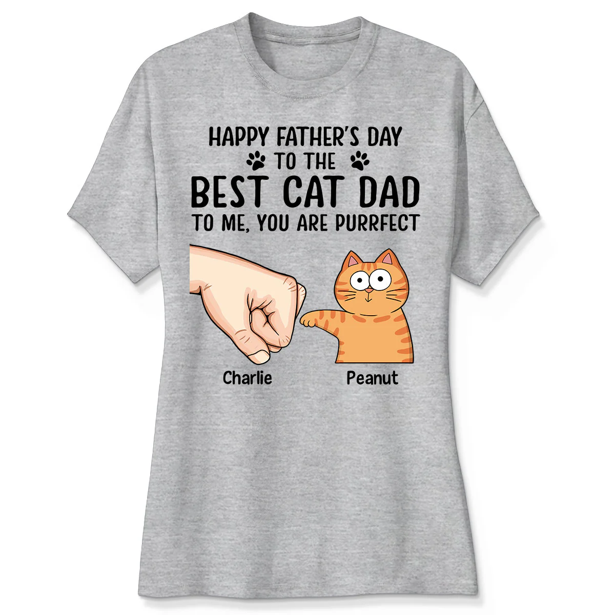 Happy Father‘s Day To The Best Cat Dad Personalized Shirt, Father's Day Gift For Cat Dad, Husband, Boyfriend - Image 4