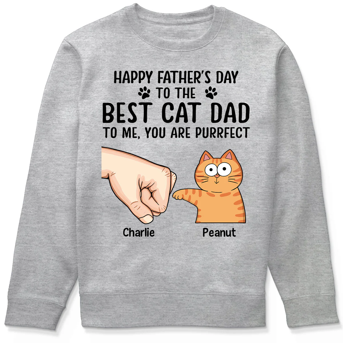 Happy Father‘s Day To The Best Cat Dad Personalized Shirt, Father's Day Gift For Cat Dad, Husband, Boyfriend - Image 6