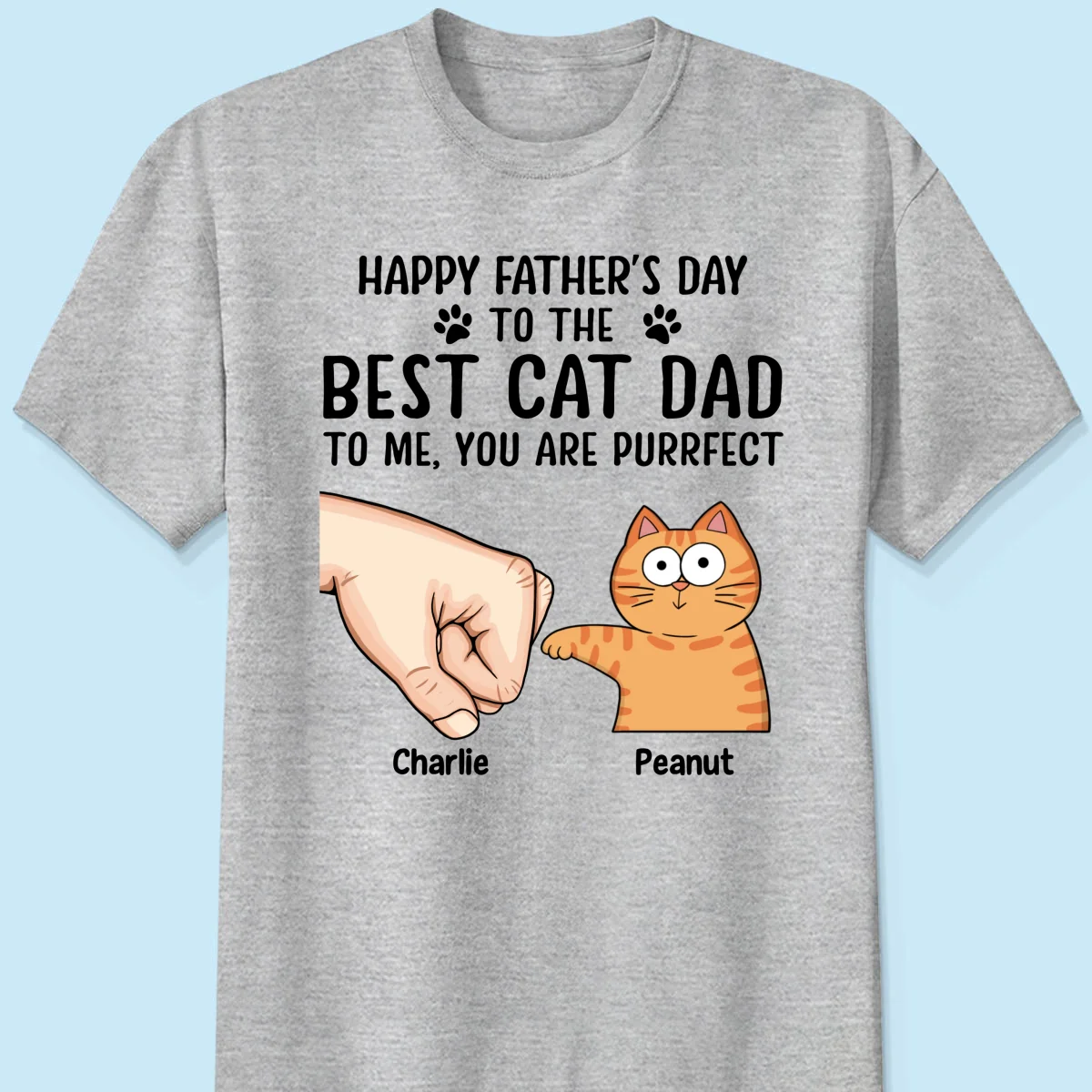 Happy Father‘s Day To The Best Cat Dad Personalized Shirt, Father's Day Gift For Cat Dad, Husband, Boyfriend - Image 7