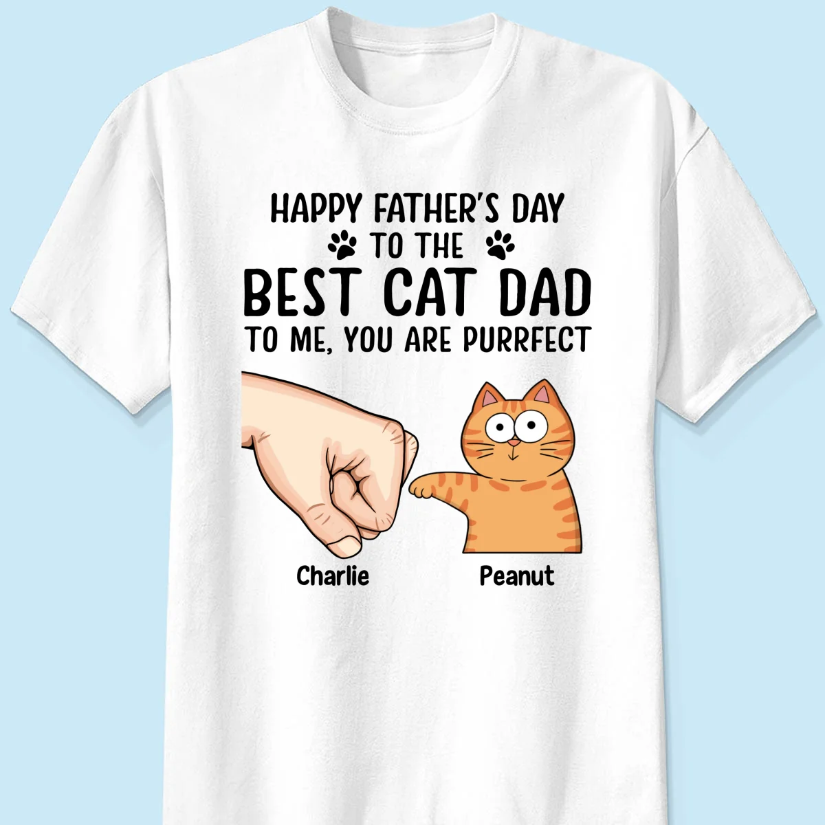 Happy Father‘s Day To The Best Cat Dad Personalized Shirt, Father's Day Gift For Cat Dad, Husband, Boyfriend - Image 8