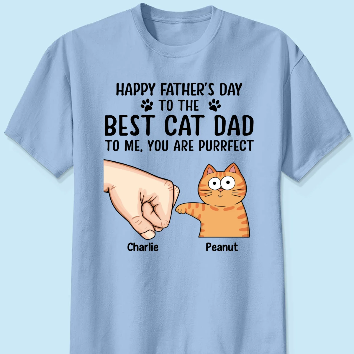 Happy Father‘s Day To The Best Cat Dad Personalized Shirt, Father's Day Gift For Cat Dad, Husband, Boyfriend - Image 9
