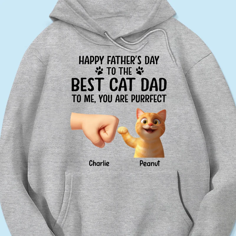 Happy Father's Day To The Best Cat Dad, You're Purrfect Personalized Shirt, Gift for Cat Dads - Image 13