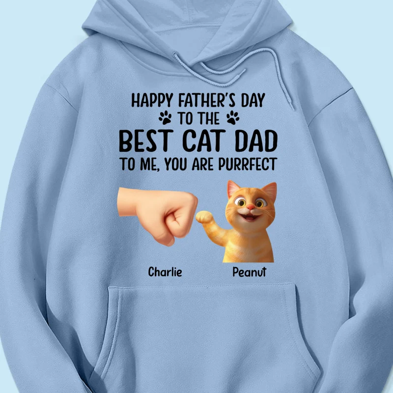 Happy Father's Day To The Best Cat Dad, You're Purrfect Personalized Shirt, Gift for Cat Dads - Image 15