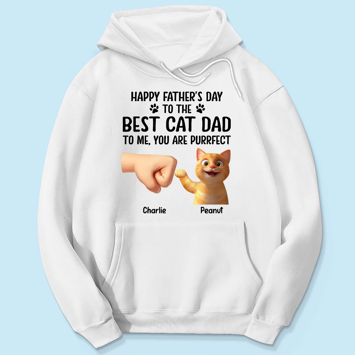 Happy Father's Day To The Best Cat Dad, You're Purrfect Personalized Shirt, Gift for Cat Dads - Image 6