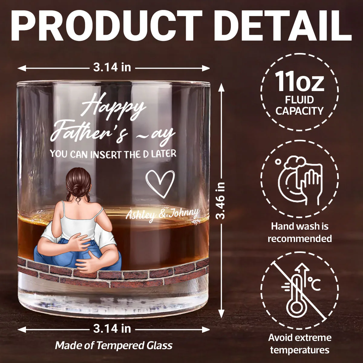 Happy Father's Day You Can Insert the D later Personalized Wine Glass, Funny Father's Day Gift for Husband, Gift for him - Image 9