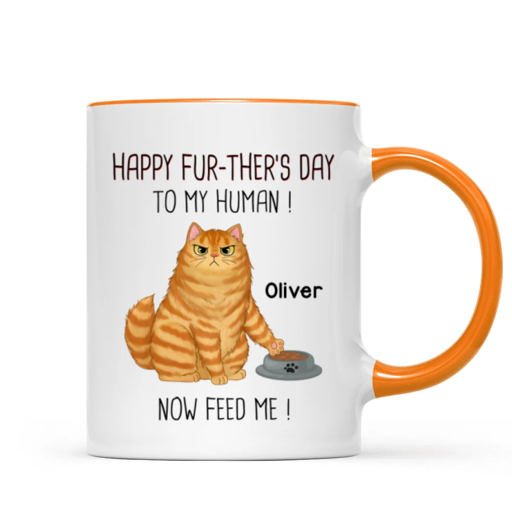 Happy Further‘s Day Cat Dad Feed Us Personalized Mug, Unique Father's Day Gift for Husband, Gift for Dad - Image 10