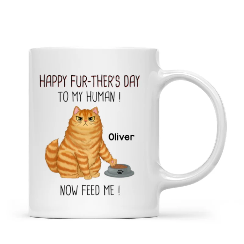 Happy Further‘s Day Cat Dad Feed Us Personalized Mug, Unique Father's Day Gift for Husband, Gift for Dad - Image 12