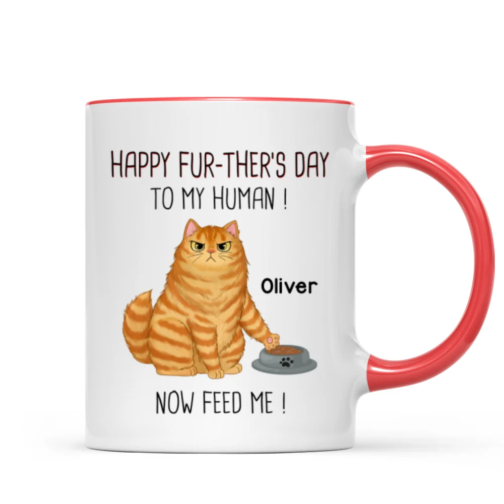 Happy Further‘s Day Cat Dad Feed Us Personalized Mug, Unique Father's Day Gift for Husband, Gift for Dad - Image 7