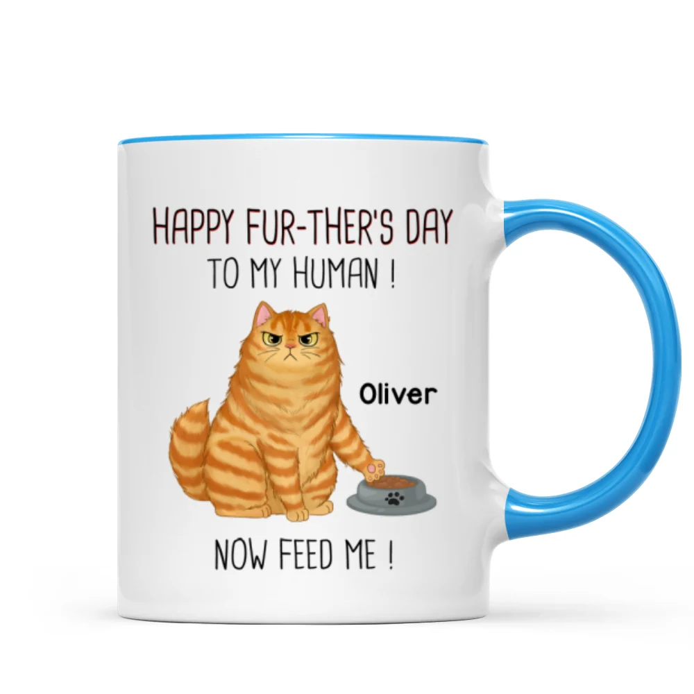 Happy Further‘s Day Cat Dad Feed Us Personalized Mug, Unique Father's Day Gift for Husband, Gift for Dad - Image 8