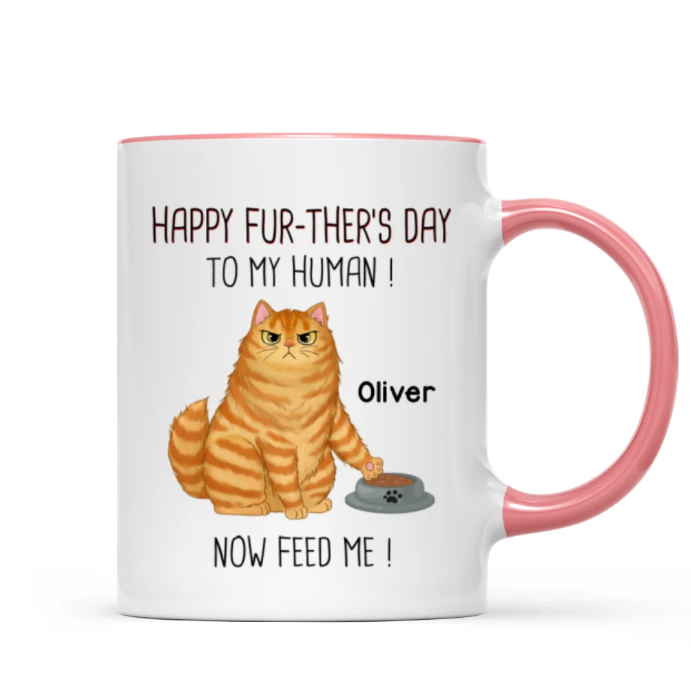 Happy Further‘s Day Cat Dad Feed Us Personalized Mug, Unique Father's Day Gift for Husband, Gift for Dad - Image 9