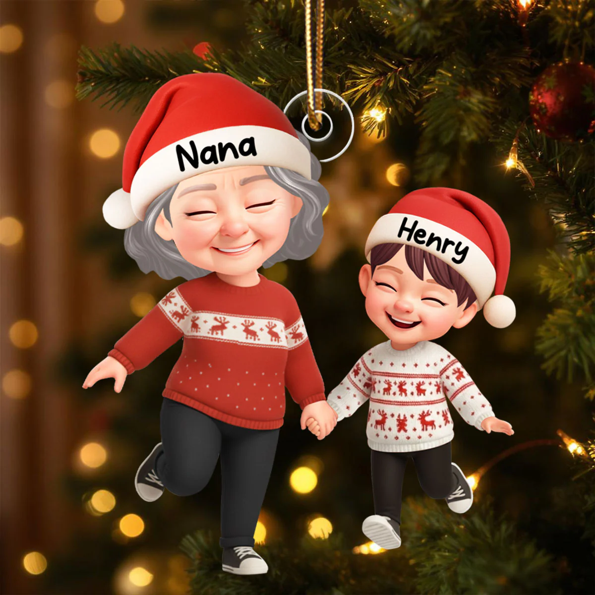 Happy Grandma Grandkids 3D Effect - Personalized Acrylic Ornament - Sentimental Gift for Grandkid - Image 7