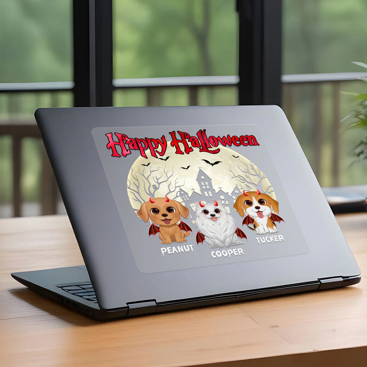 Happy Halloween Cute Dogs Personalized Decal, Halloween Decoration - Image 6