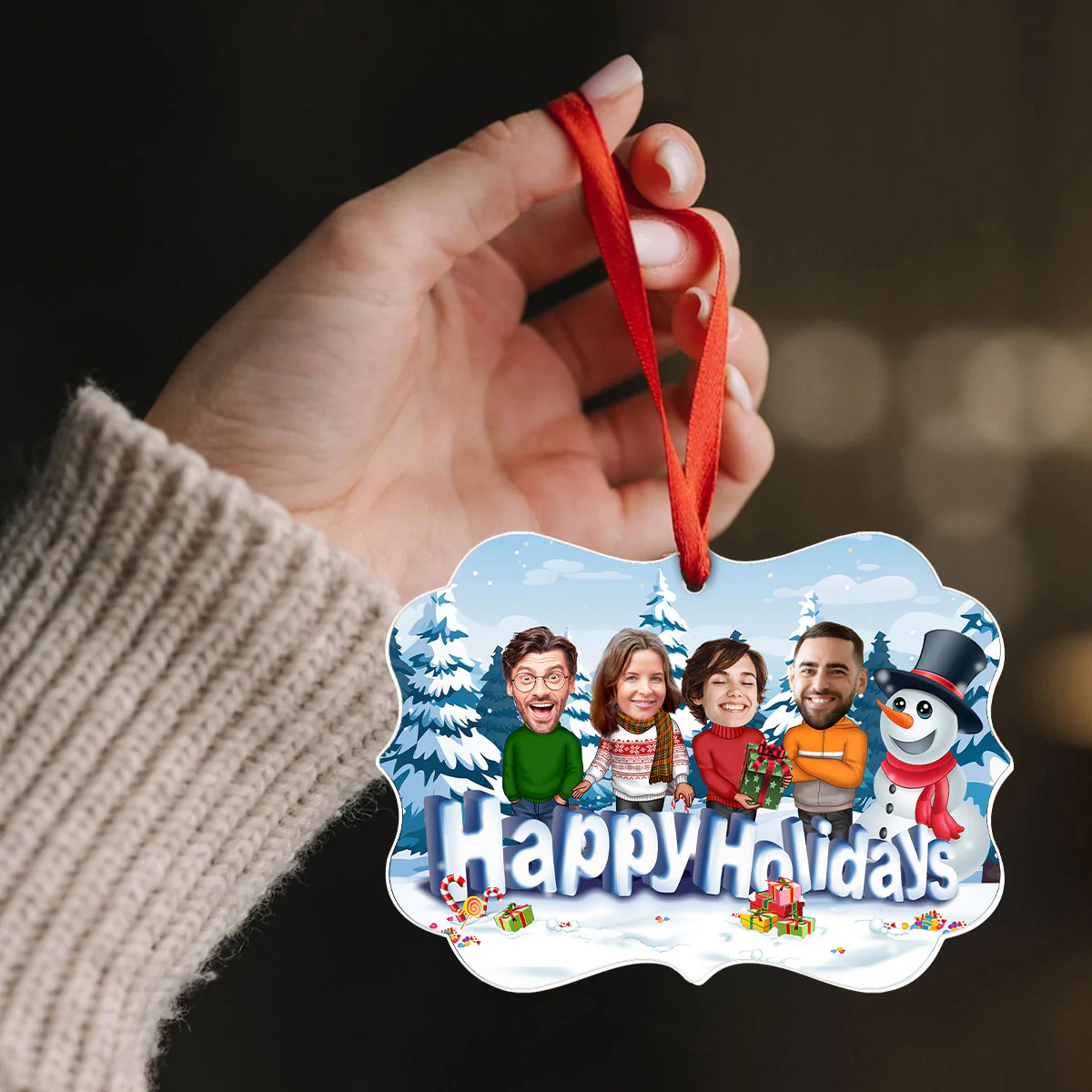 Happy Holiday Funny Family, Custom Photo Ornament, Personalized Family Photo Christmas Ornament, Family Keepsake - Image 4