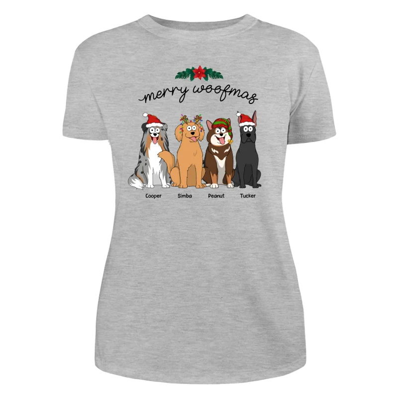 Happy Howlidays Merry Woofmas Cartoon Dogs Gift For Dog Lover Personalized Shirt - Image 10
