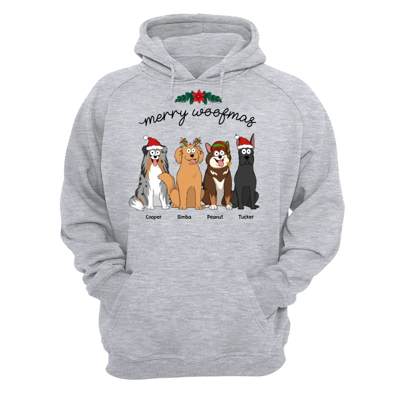 Happy Howlidays Merry Woofmas Cartoon Dogs Gift For Dog Lover Personalized Shirt - Image 11