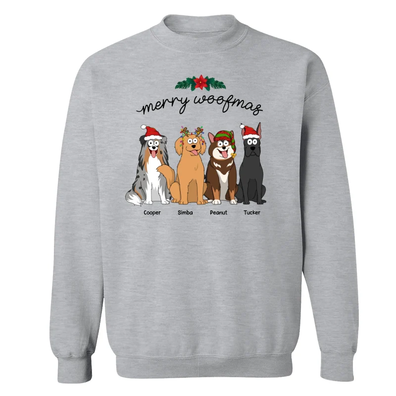 Happy Howlidays Merry Woofmas Cartoon Dogs Gift For Dog Lover Personalized Shirt - Image 12