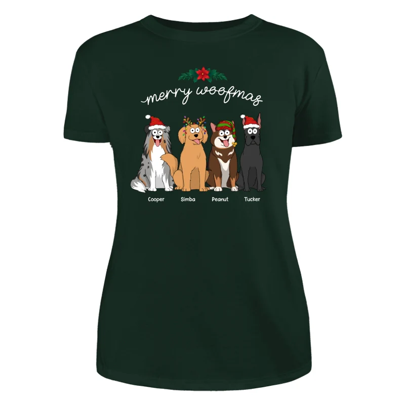 Happy Howlidays Merry Woofmas Cartoon Dogs Gift For Dog Lover Personalized Shirt - Image 18