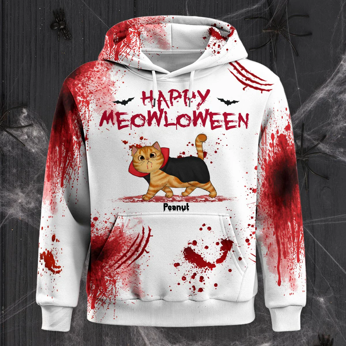 Happy Meowloween Spooky Walking Cat Personalized Hoodie, Halloween Costume For Cat Lover - Image 4