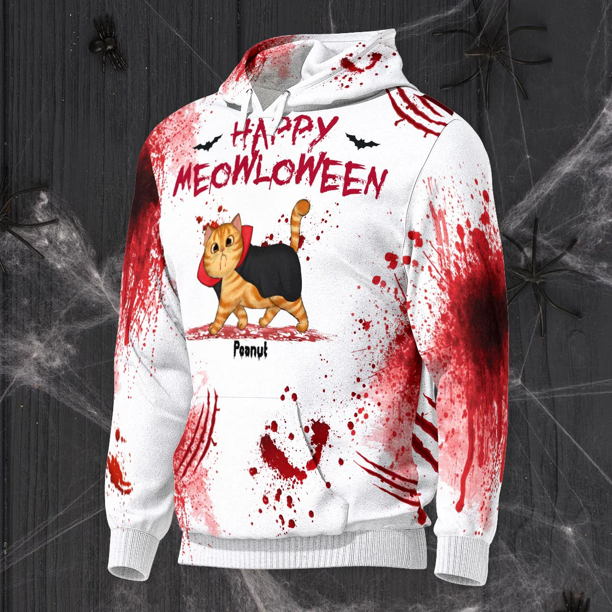Happy Meowloween Spooky Walking Cat Personalized Hoodie, Halloween Costume For Cat Lover - Image 6