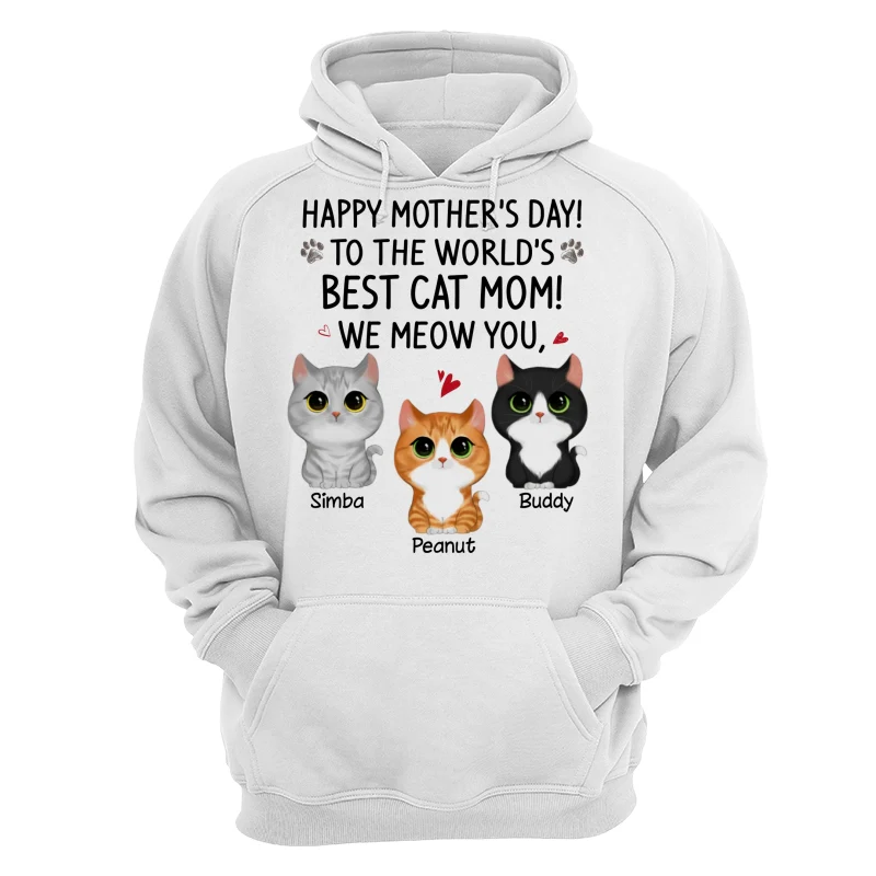 Happy Mother‘s Day Best Cat Mom Watercolor Cute Cats Personalized Shirt - Image 13