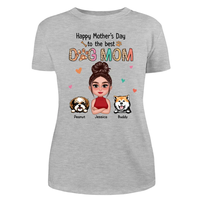 Happy Mother‘s Day To The Best Dog Mom Colorful Leopard Pattern Personalized Shirt - Image 10
