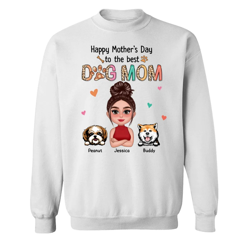 Happy Mother‘s Day To The Best Dog Mom Colorful Leopard Pattern Personalized Shirt - Image 17
