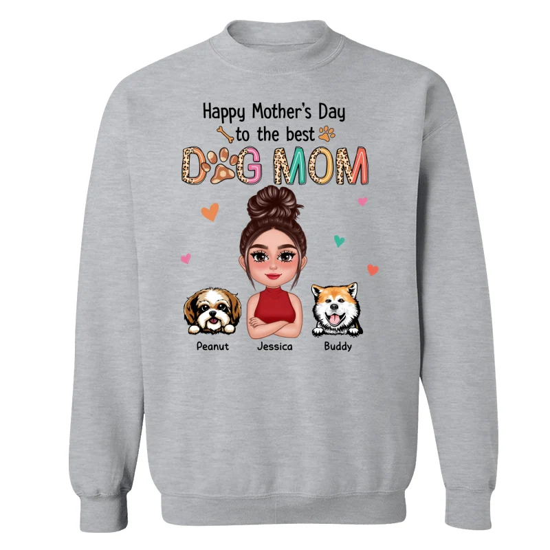 Happy Mother‘s Day To The Best Dog Mom Colorful Leopard Pattern Personalized Shirt - Image 18