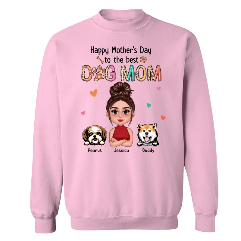 Happy Mother‘s Day To The Best Dog Mom Colorful Leopard Pattern Personalized Shirt - Image 19