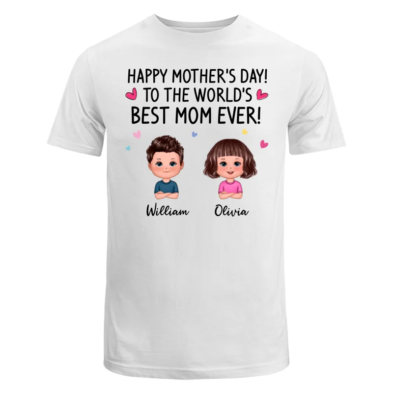 Happy Mother‘s Day To The World Best Mom Grandma Doll Kids Personalized Shirt - Image 5