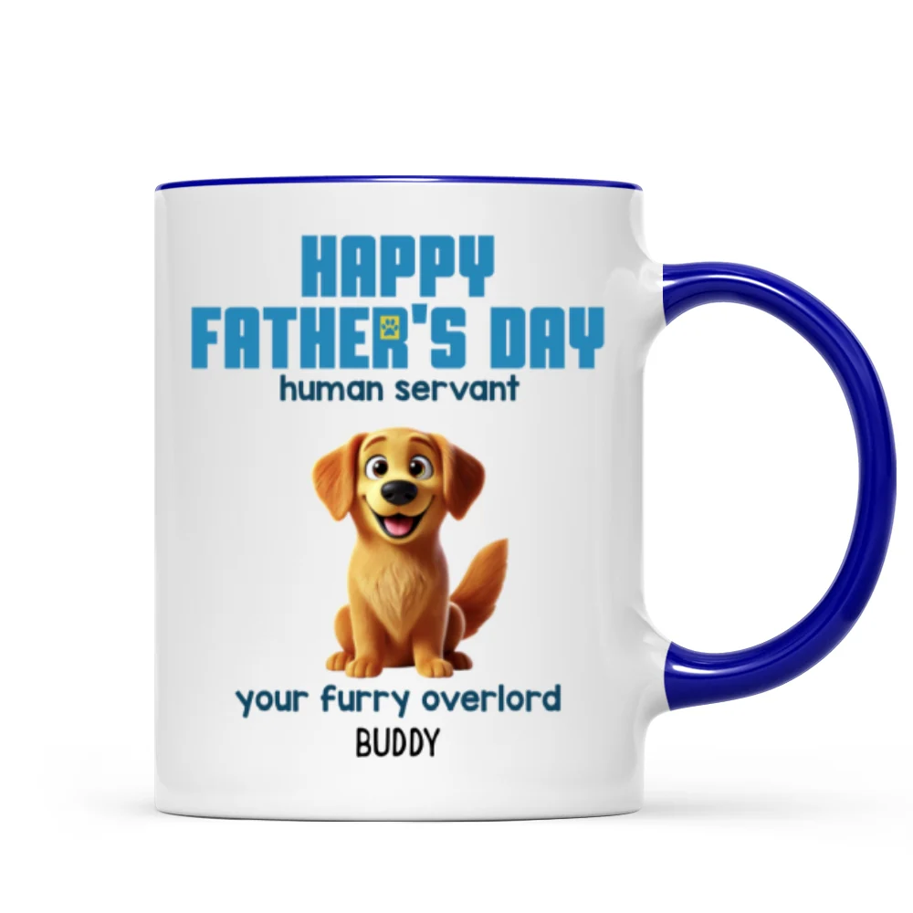 Happy Mother's Day Father's Day Human Servant Cartoon Funny Dogs Blue Tone Personalized Mug - Image 11