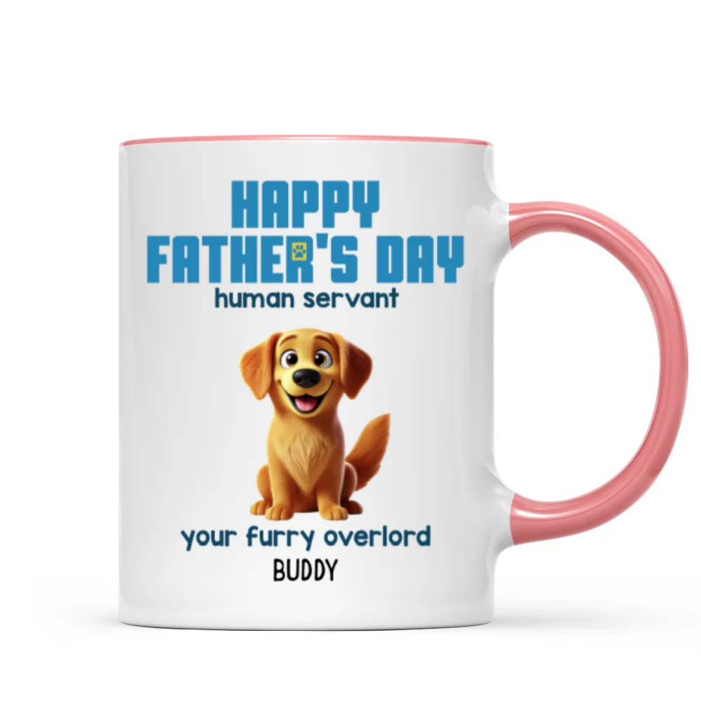Happy Mother's Day Father's Day Human Servant Cartoon Funny Dogs Blue Tone Personalized Mug - Image 14