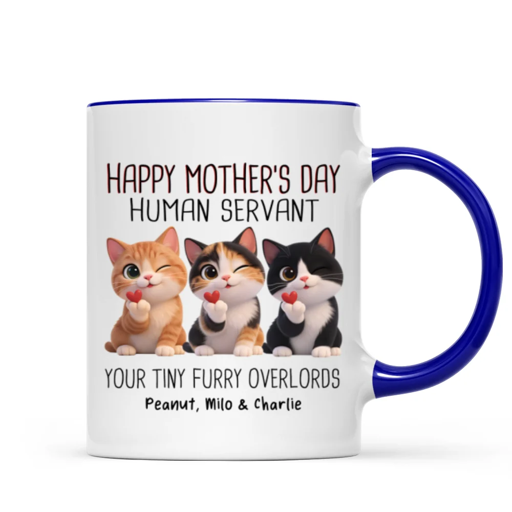 Happy Mother's Day Human Servant from Cute Fluffy Cats - Personalized Mug - Funny Gift for Cat Moms - Image 11