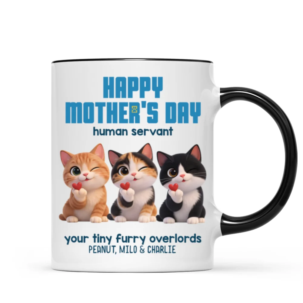 Happy Mother's Day Human Servant from Cute Fluffy Cats - Personalized Mug - Funny Gift for Cat Moms, Coffee Mug for Cat Lovers - Image 11