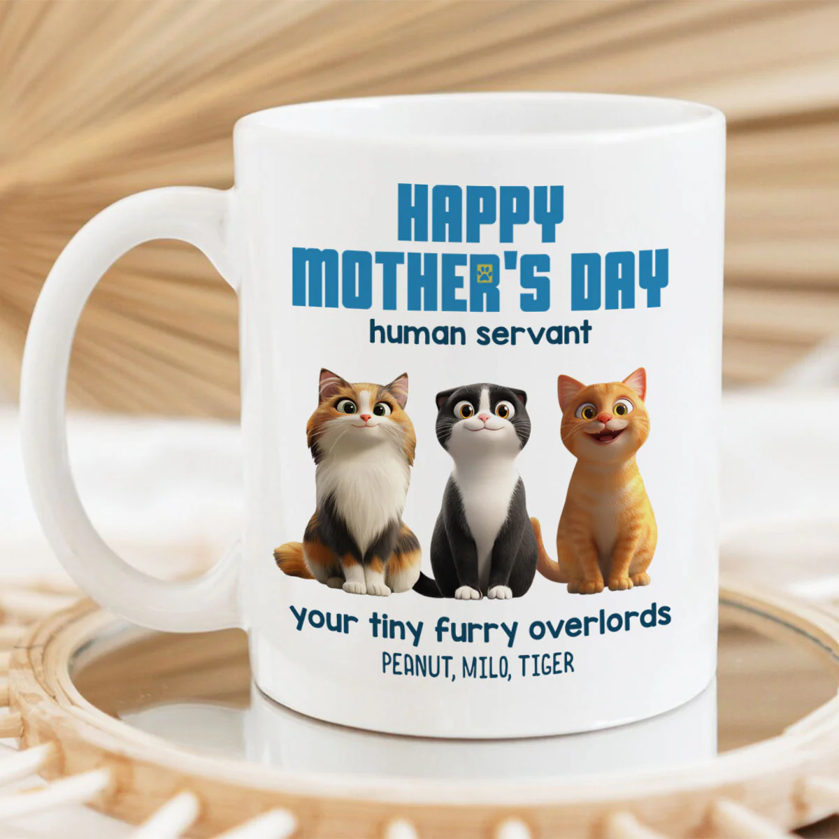 Happy Mother's Day Human Servant - Personalized Mug - Unique Gift for Cat Moms - Image 3