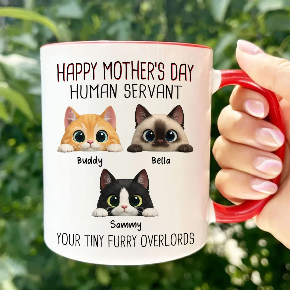 Happy Mother's Day Human Servant - Personalized Mug - Funny Gift for Cat Moms - Image 8
