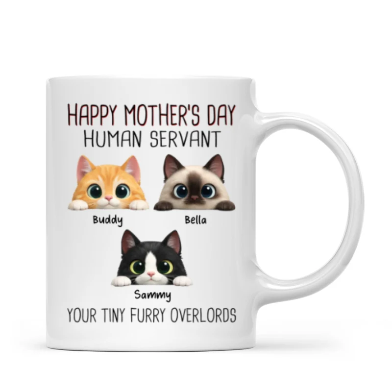 Happy Mother's Day Human Servant - Personalized Mug - Funny Gift for Cat Moms - Image 9