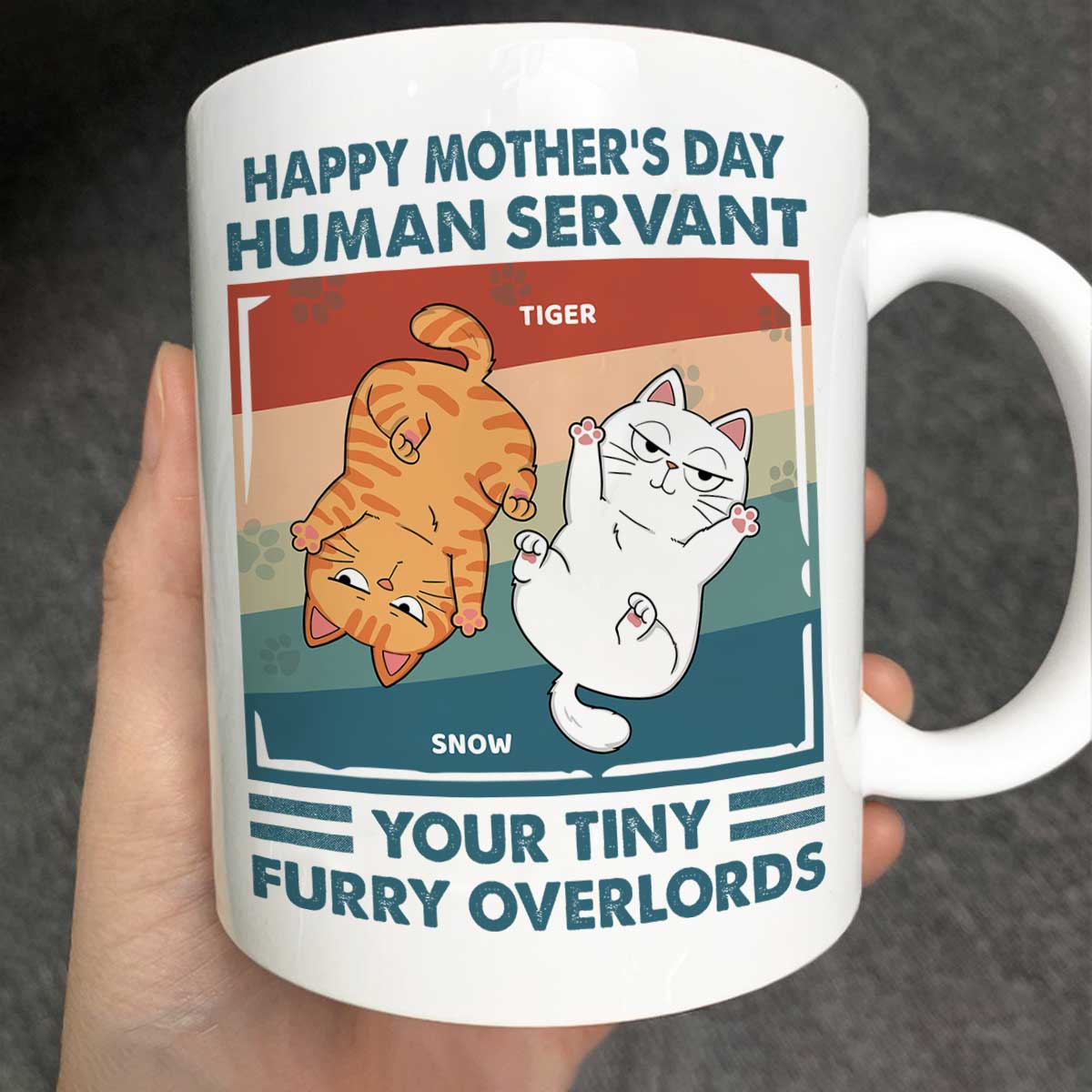 Happy Mother's Day Human Servant Retro Personalized Mug - Image 2