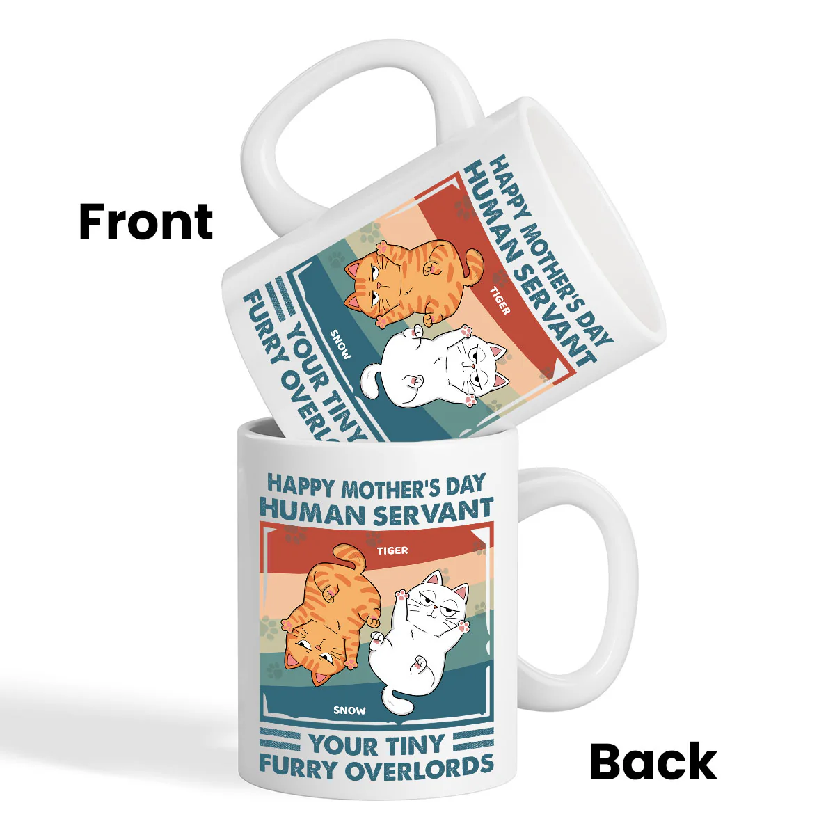 Happy Mother's Day Human Servant Retro Personalized Mug - Image 3