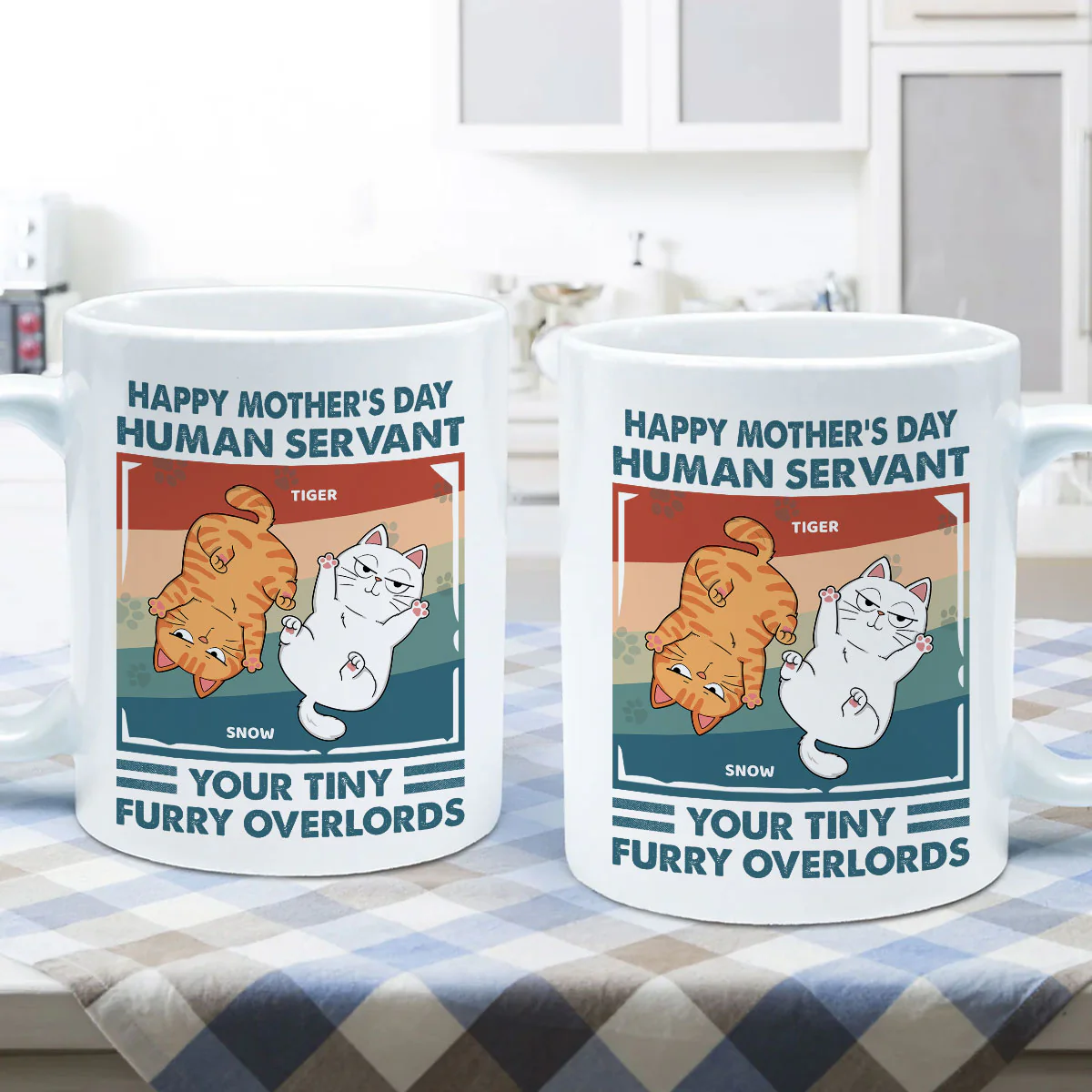 Happy Mother's Day Human Servant Retro Personalized Mug - Image 5