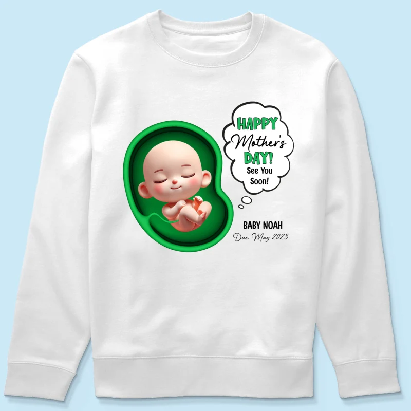 Happy Mother's Day Mommy See You Soon From Baby Personalized Shirt, Custom Pregnancy Reveal Shirt, Gift For Expecting Moms - Image 22