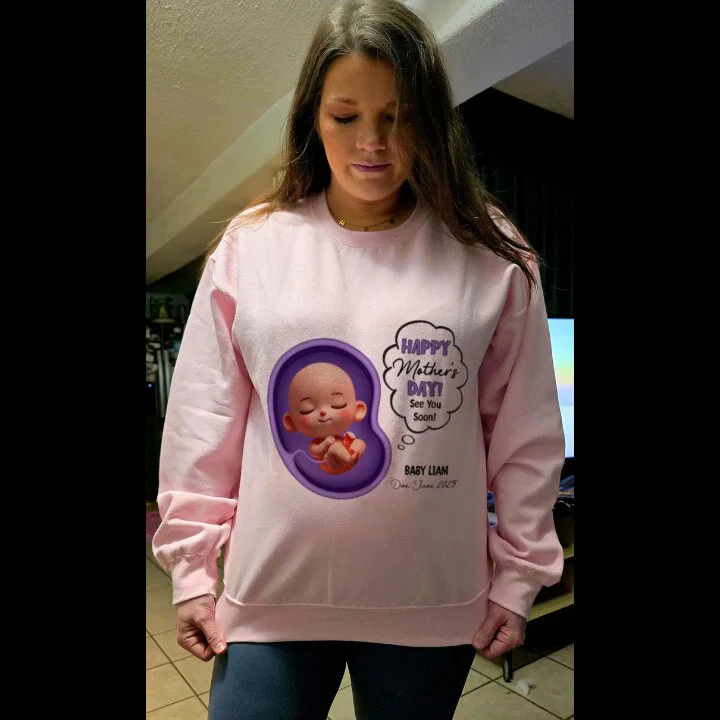 Happy Mother's Day Mommy See You Soon From Baby Personalized Shirt, Custom Pregnancy Reveal Shirt, Gift For Expecting Moms - Image 4