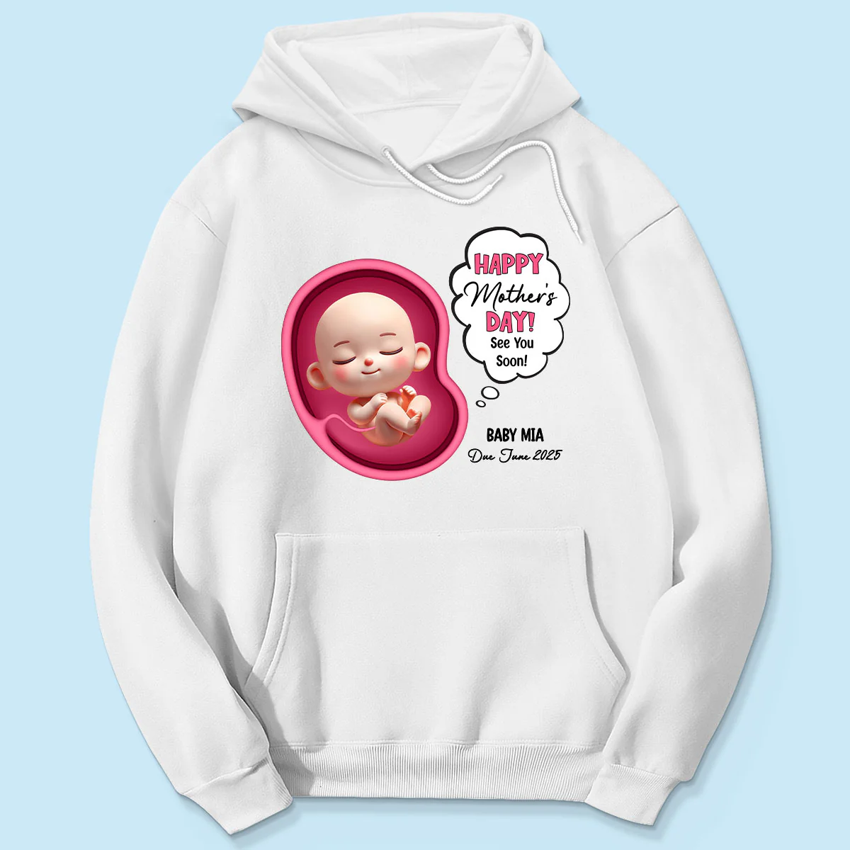 Happy Mother's Day Mommy See You Soon From Baby Personalized Shirt, Custom Pregnancy Reveal Shirt, Gift For Expecting Moms - Image 9