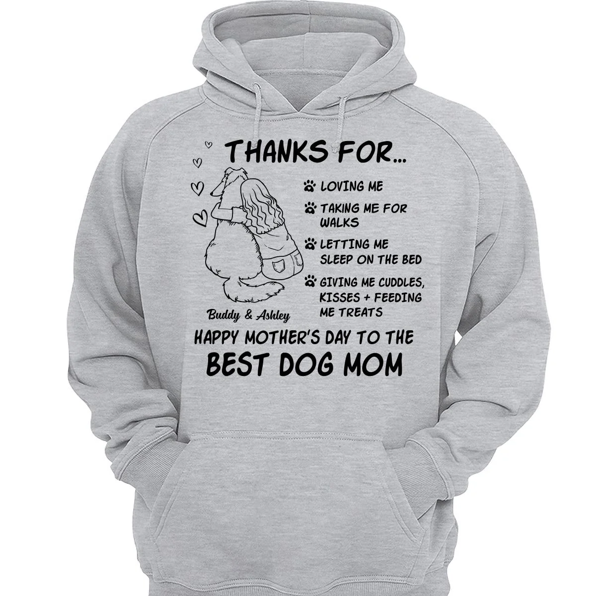 Happy Mother‘s Day To The Best Dog Mom Line Art Personalized Shirt - Image 3