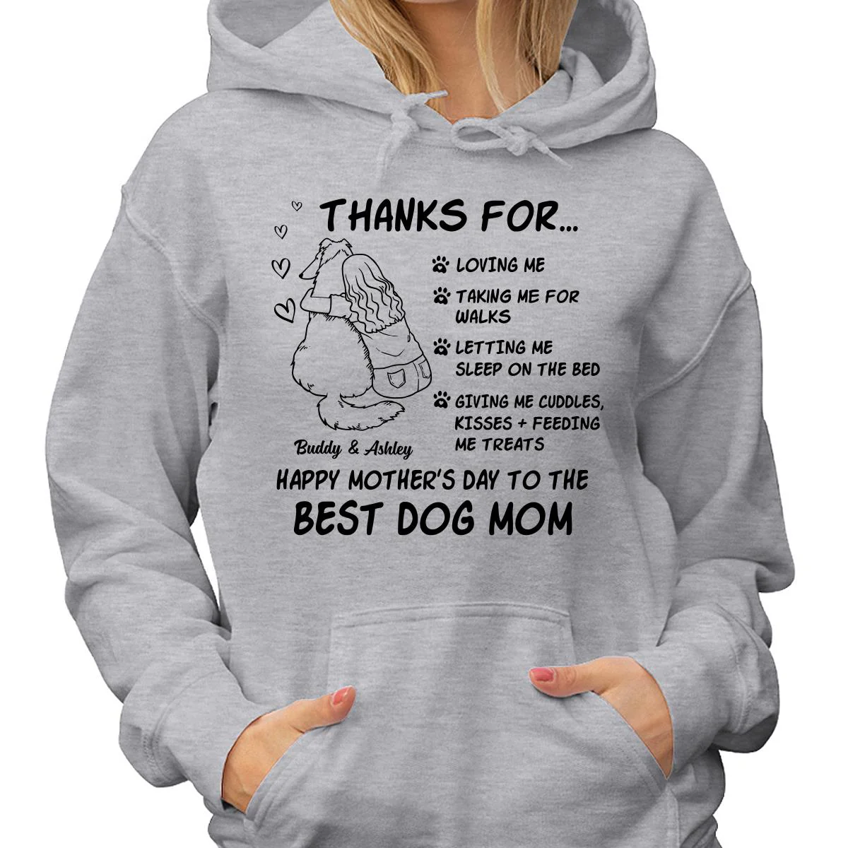 Happy Mother‘s Day To The Best Dog Mom Line Art Personalized Shirt - Image 4