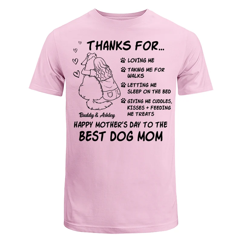 Happy Mother‘s Day To The Best Dog Mom Line Art Personalized Shirt - Image 7