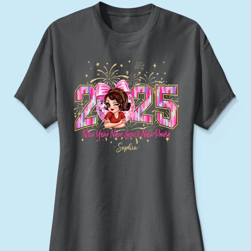 Happy New Year 2025 Pink Coquette Bow, Retro New Years, New Year Gift For Yourself - Image 12