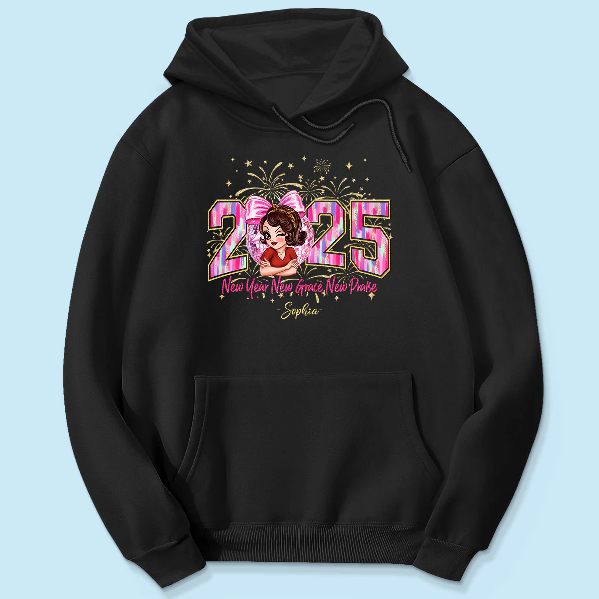 Happy New Year 2025 Pink Coquette Bow, Retro New Years, New Year Gift For Yourself - Image 5