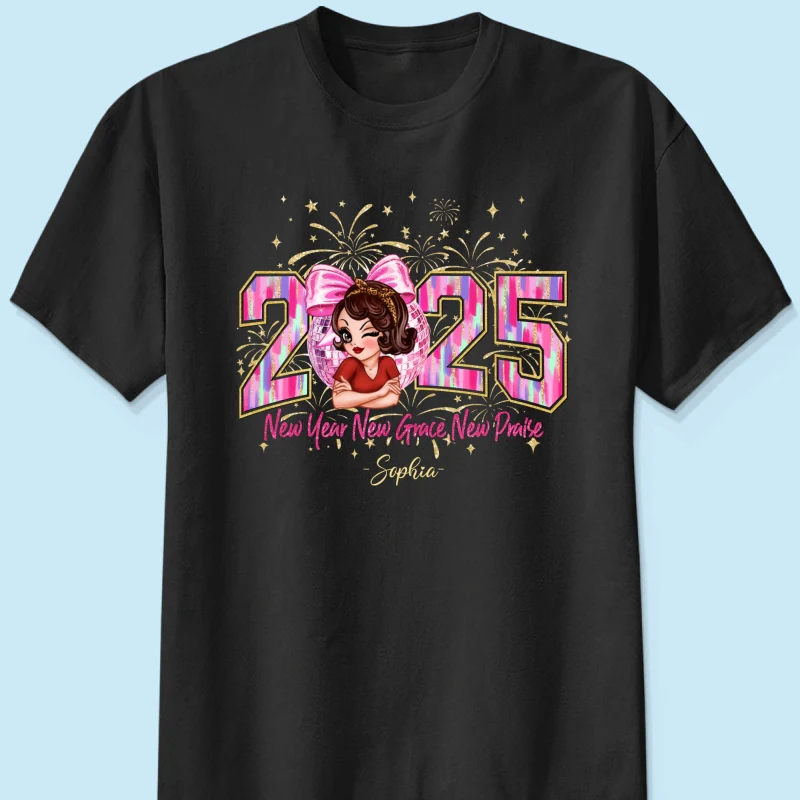 Happy New Year 2025 Pink Coquette Bow, Retro New Years, New Year Gift For Yourself - Image 7