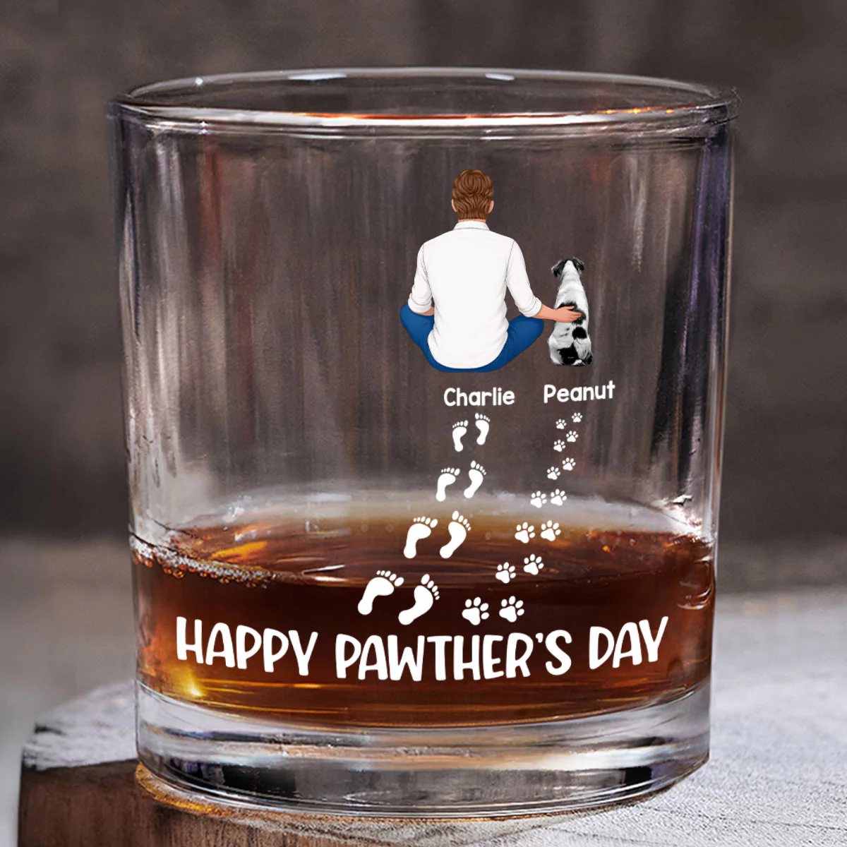 Happy Pawther's Day Dog Dad Personalized Wine Glass, Father's Day Gift for Dog Dads - Image 4